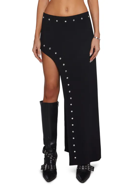 Relentless Glam Asymmetrical Maxi Skirt sold by Dolls Kill