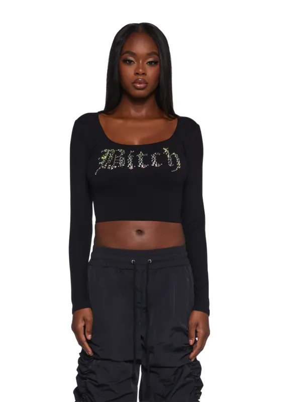 Not Nice Long Sleeve Top sold by Dolls Kill
