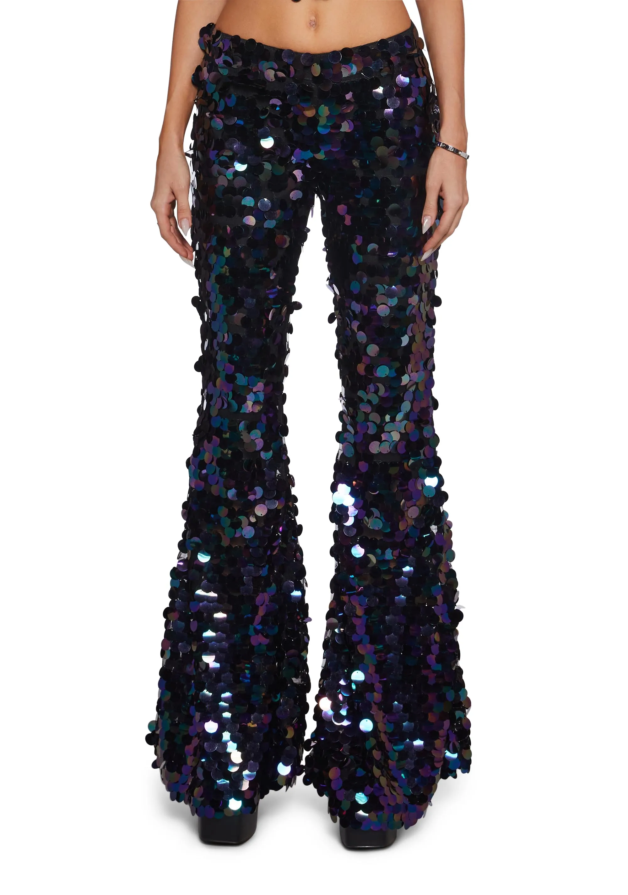 Lights Of Lust Flare Pants sold by Dolls Kill