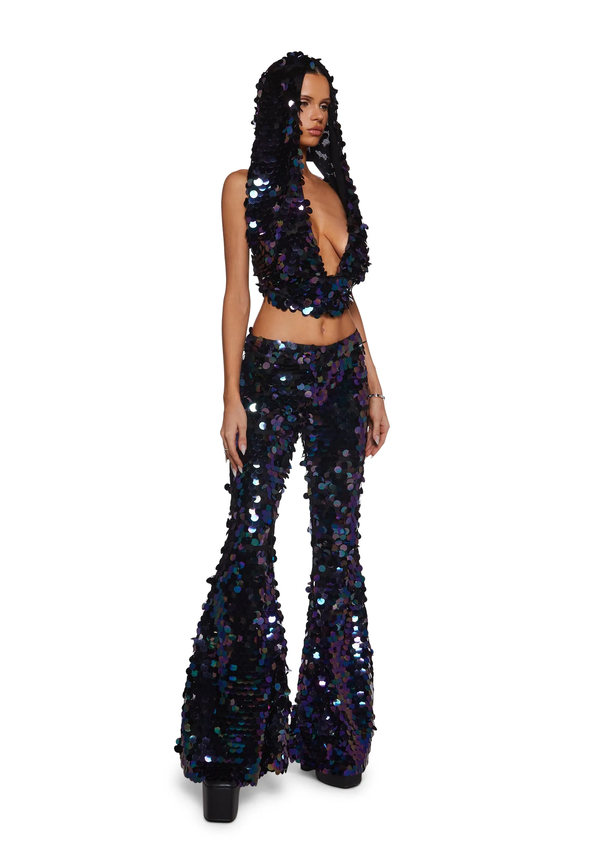 Lights Of Lust Flare Pants sold by Dolls Kill product image thumbnail 4