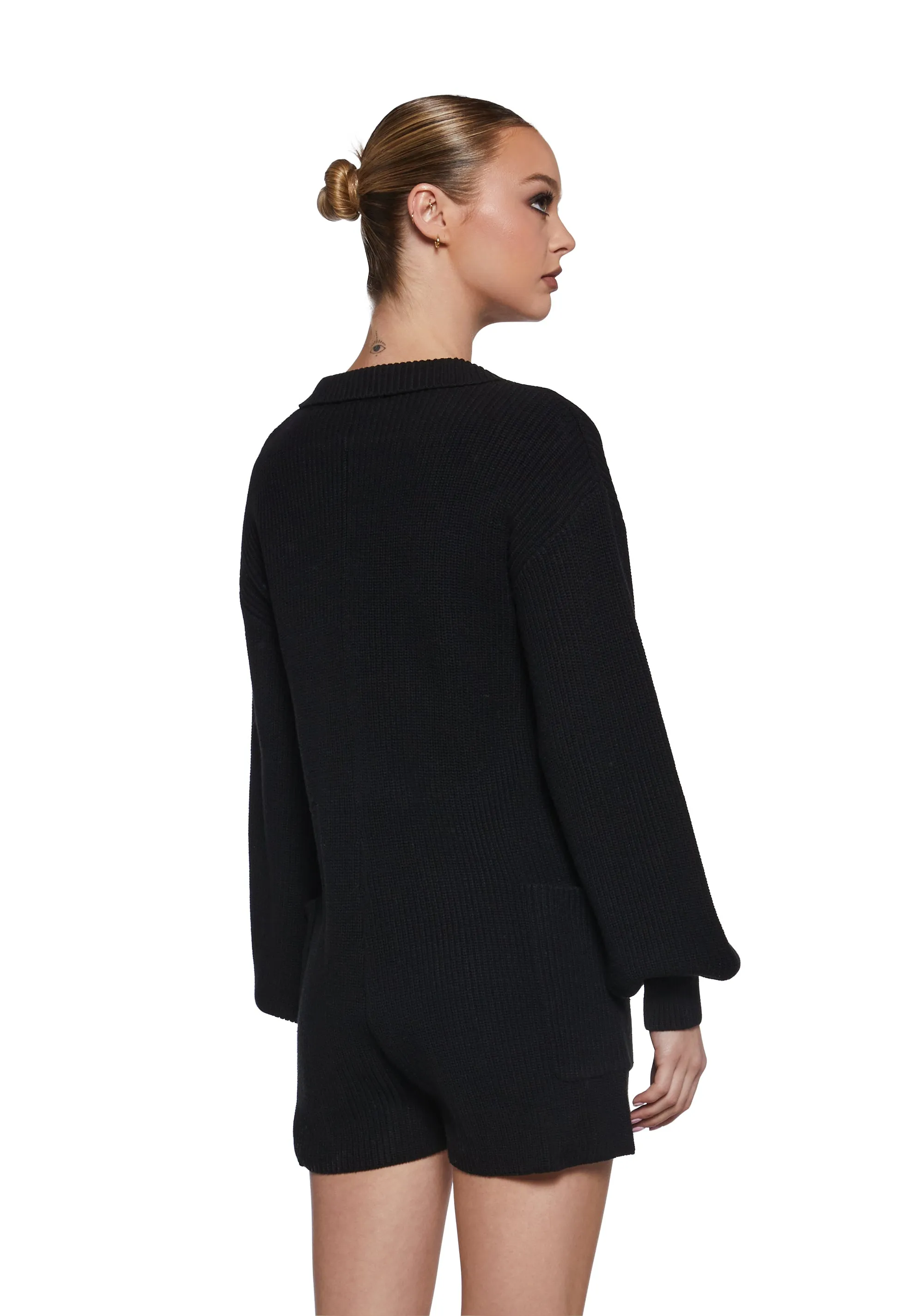 Cozy Weekends Knit Romper - Black sold by Dolls Kill product image thumbnail 4