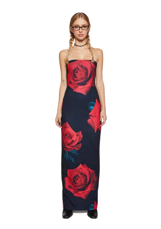 Rose Colored Vision Maxi Dress sold by Dolls Kill