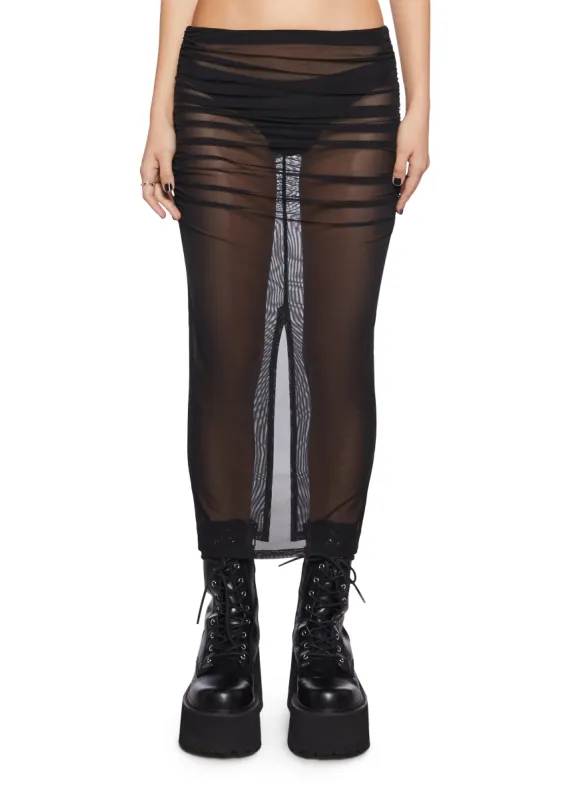 No Social Butterfly Midi Skirt sold by Dolls Kill