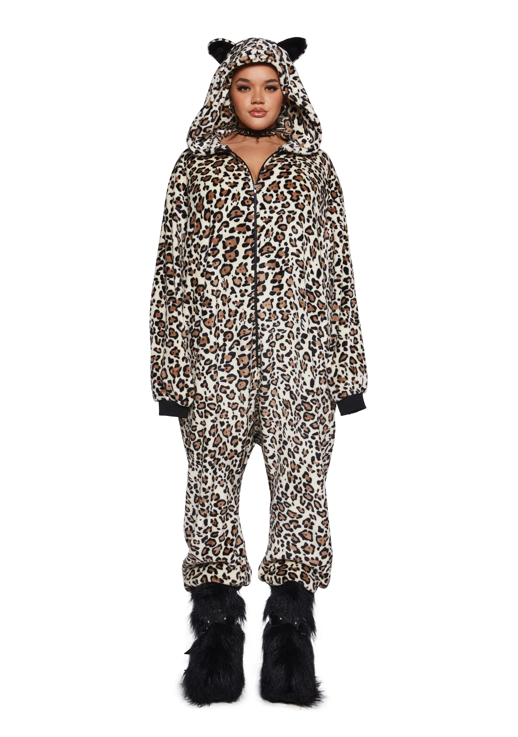 Sleepover Ready Leopard Jumpsuit sold by Dolls Kill product image thumbnail 2