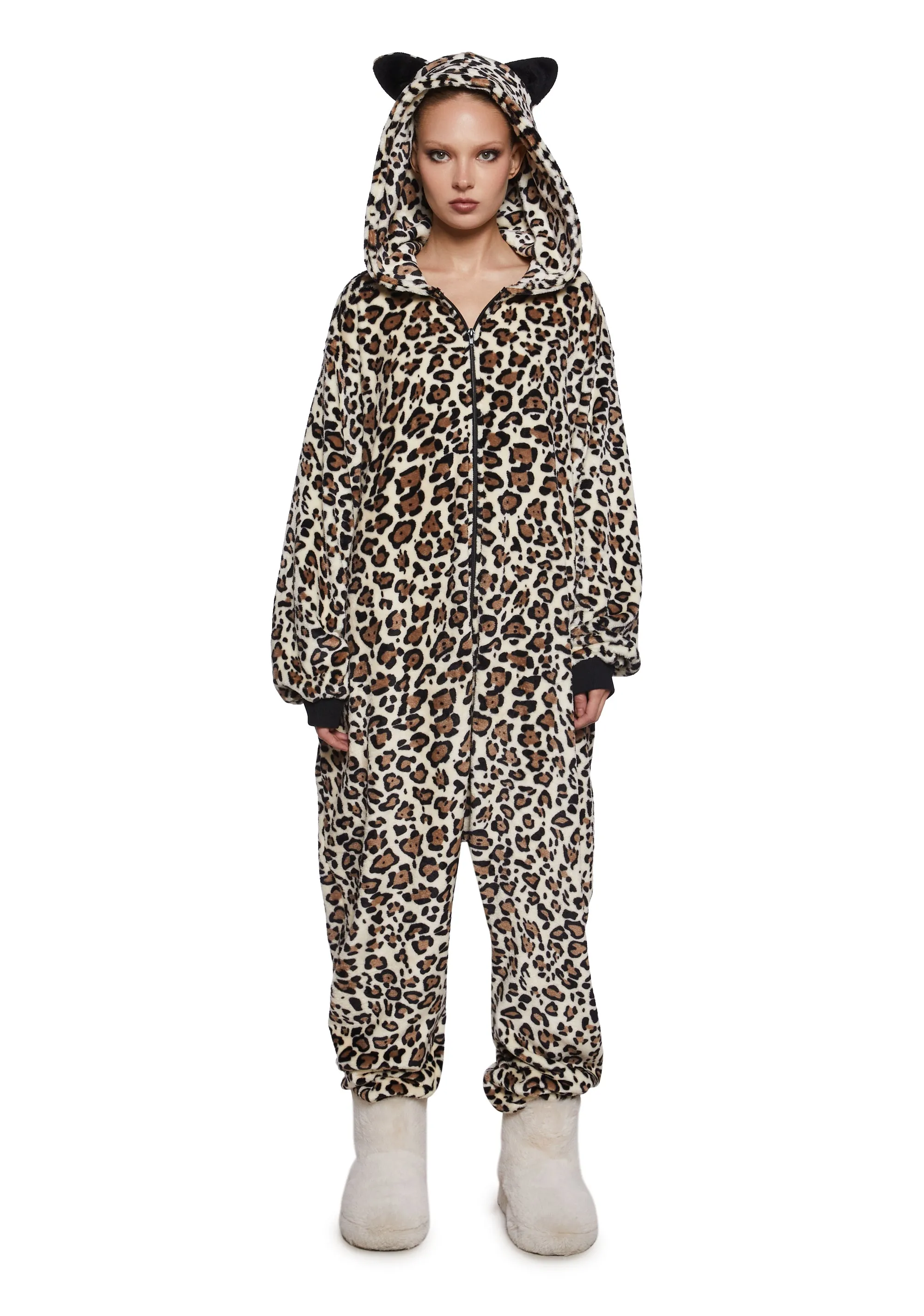 Sleepover Ready Leopard Jumpsuit sold by Dolls Kill