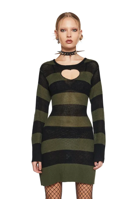 Flirt Tactics Striped Dress sold by Dolls Kill