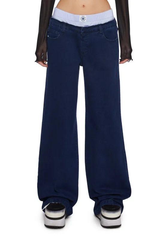 Itโs So Over Boxer Wide Leg Jeans sold by Dolls Kill