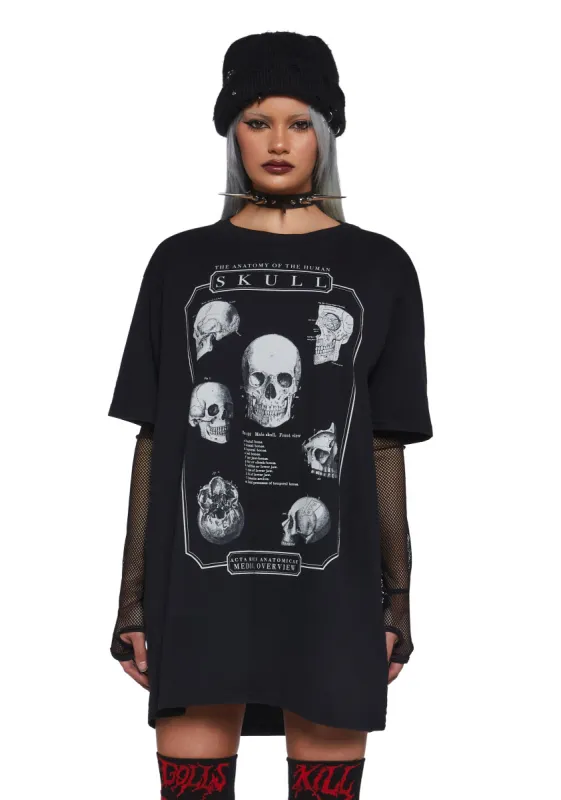 Skull Knowledge Oversized Tee sold by Dolls Kill