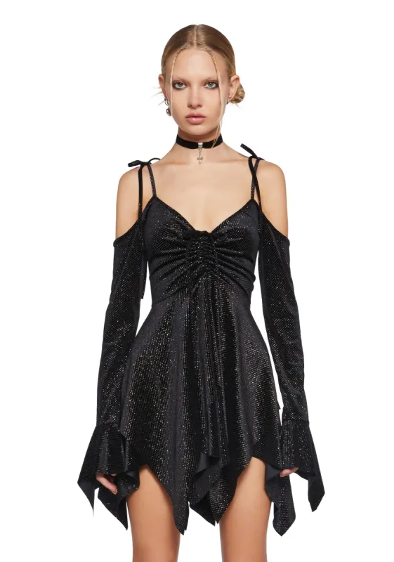 F is For Fairies® Handkerchief Dress - Glitter Velour sold by Dolls Kill