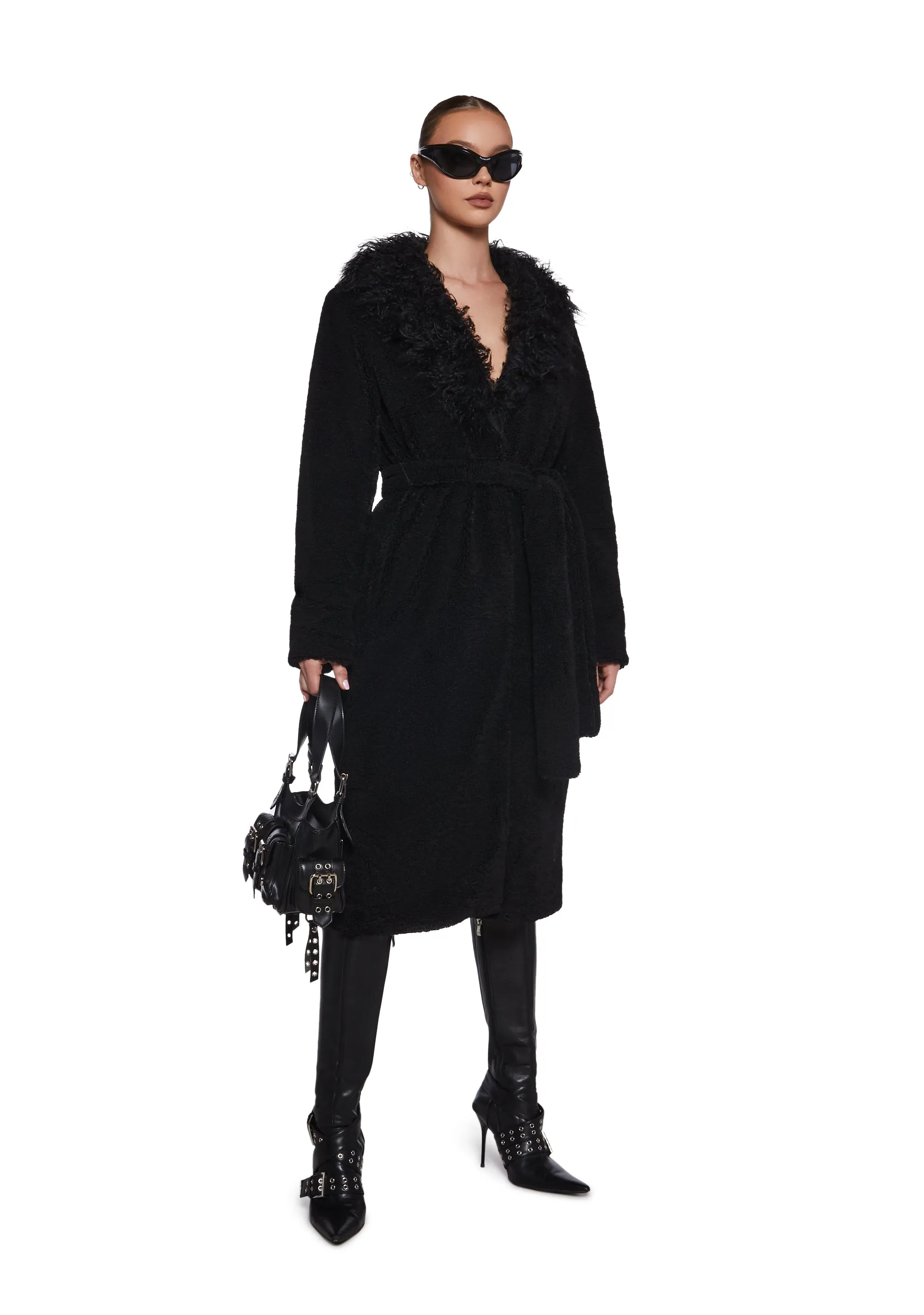 Winter Hearts Faux Fur Coat - Black sold by Dolls Kill product image thumbnail 5