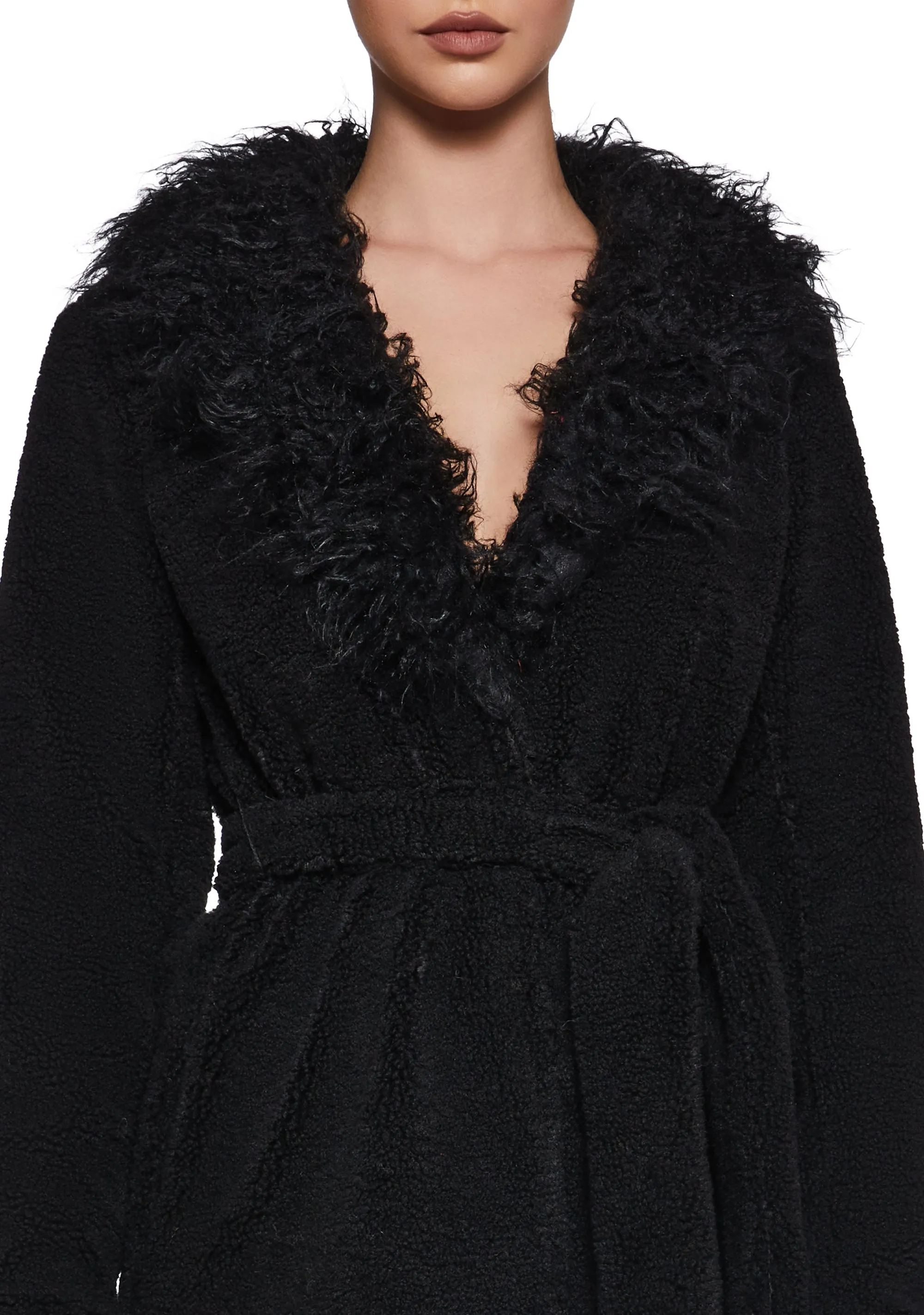 Winter Hearts Faux Fur Coat - Black sold by Dolls Kill product image thumbnail 2