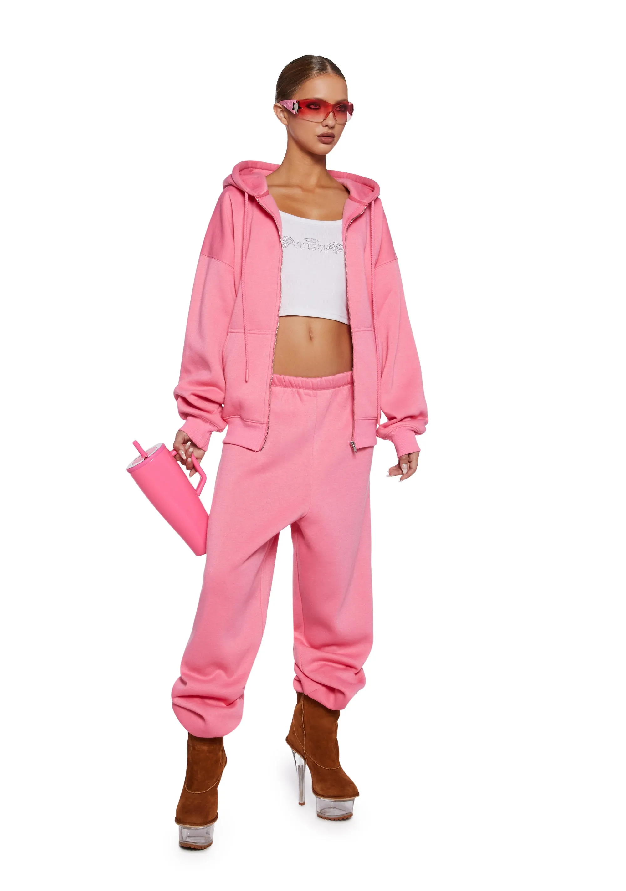 Indulge Me Zip-Up Hoodie - Pink sold by Dolls Kill product image thumbnail 2