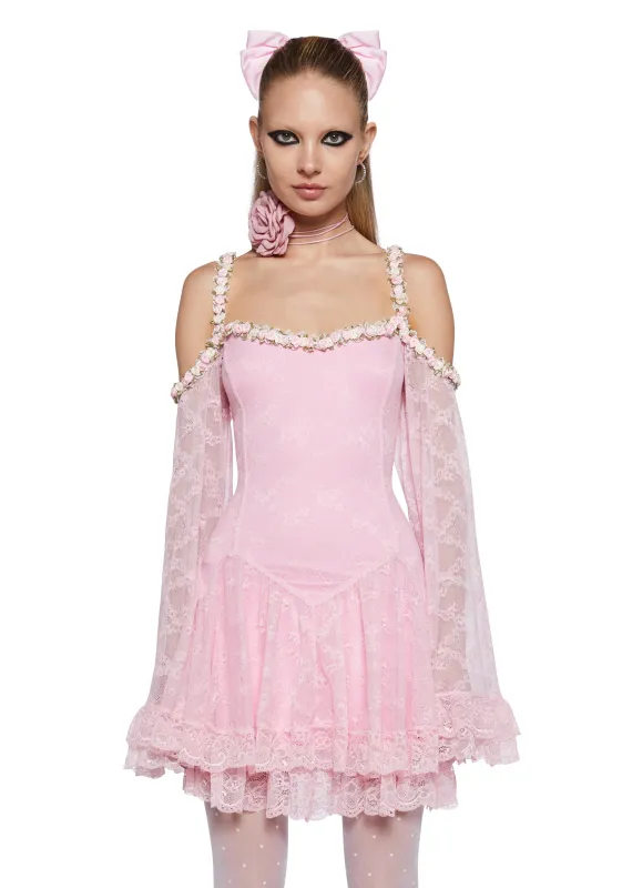 Formally Yours Mini Dress - Pink sold by Dolls Kill