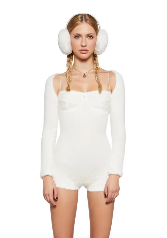 By The Fire Romper And Shrug Set - Ivory sold by Dolls Kill