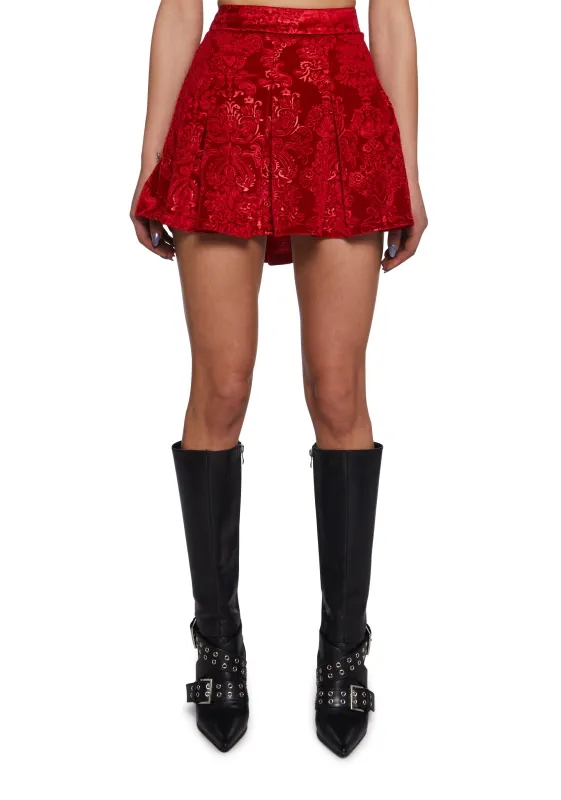 December Dilemma Mini Skirt - Red sold by Dolls Kill