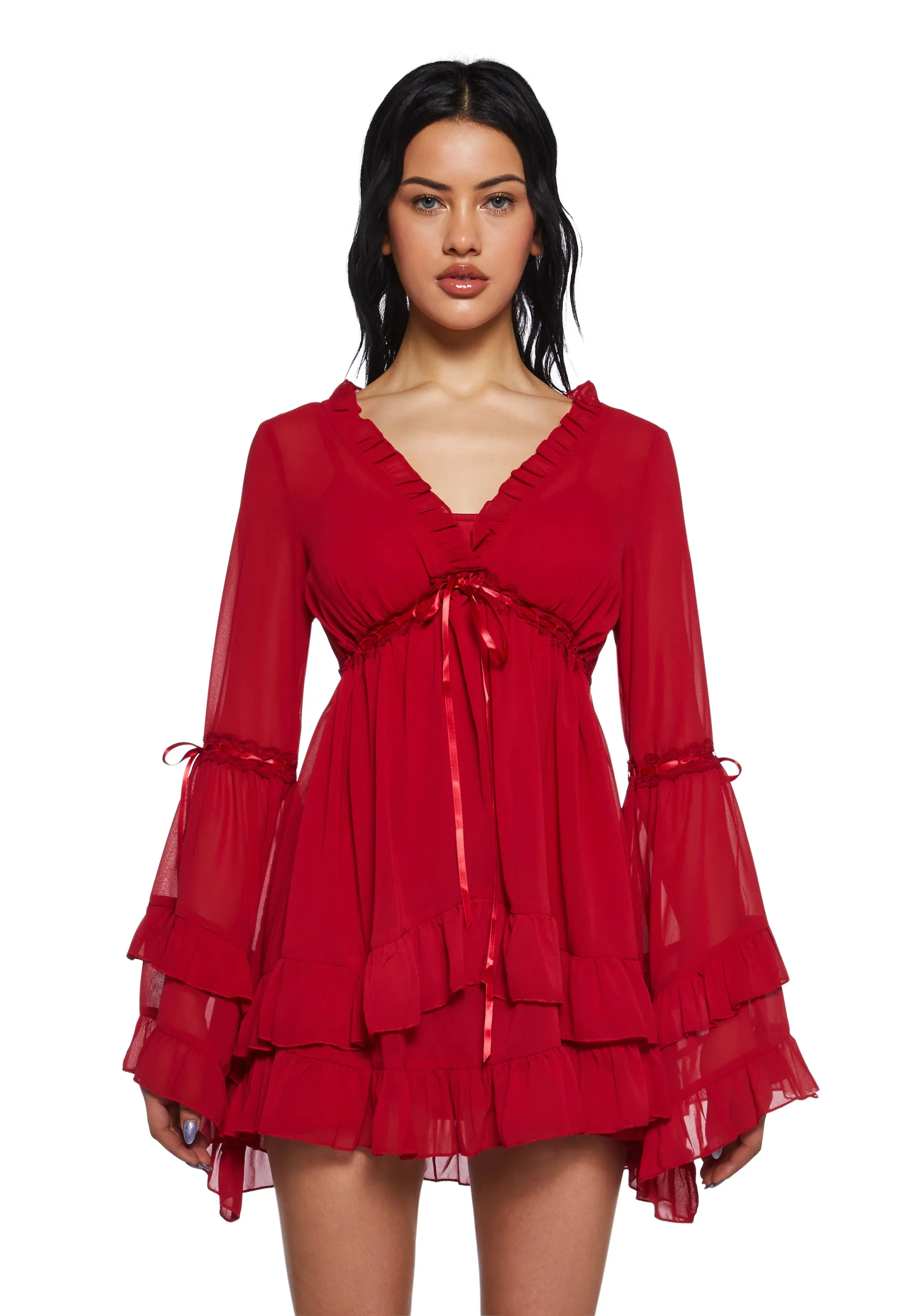 Real Divinity Mini Dress - Red sold by Dolls Kill