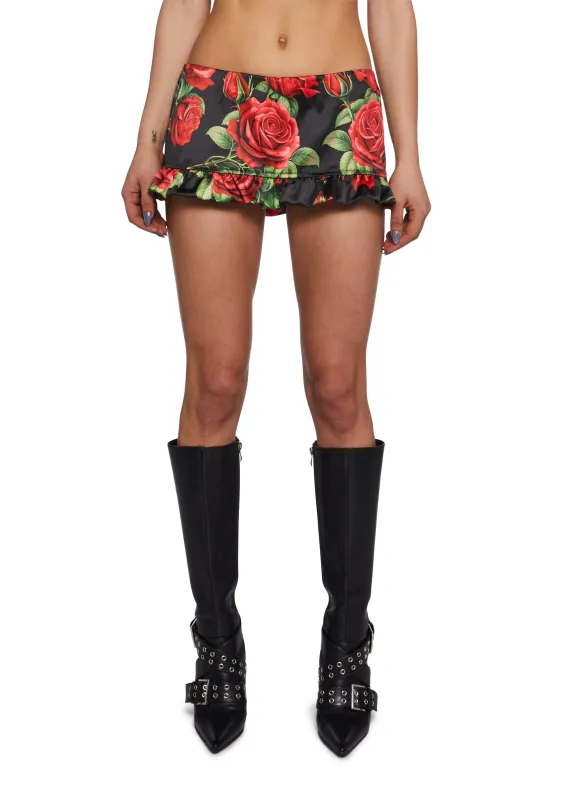 La Bella Vita Micro Skort - Black/Red sold by Dolls Kill