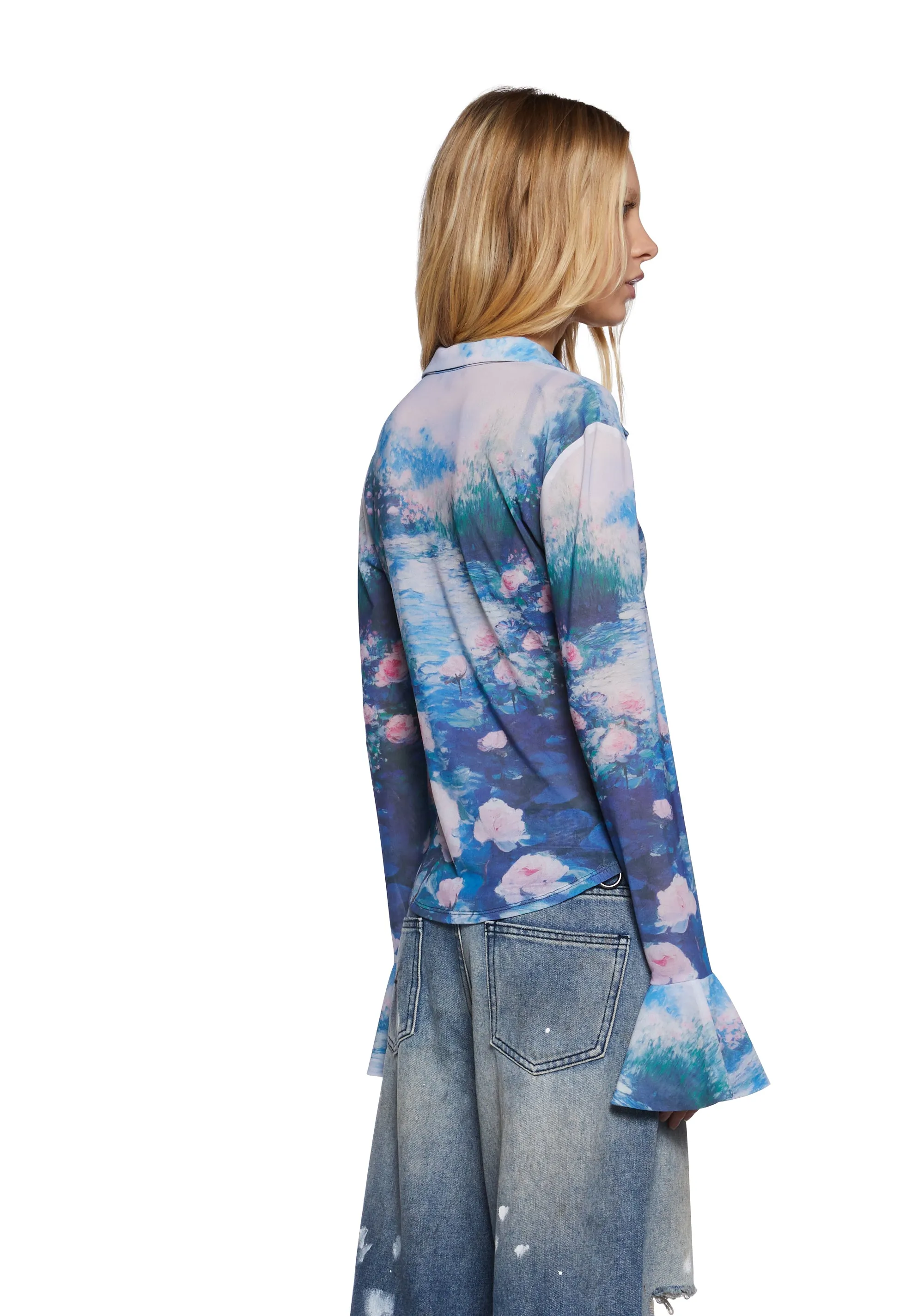 Watercolor Dreams Button Up Top sold by Dolls Kill product image thumbnail 4