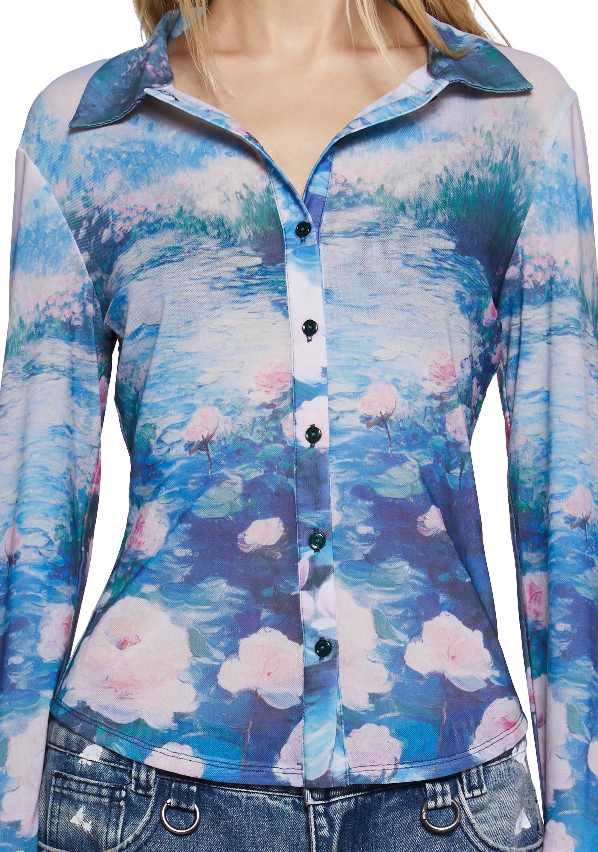 Watercolor Dreams Button Up Top sold by Dolls Kill product image thumbnail 5