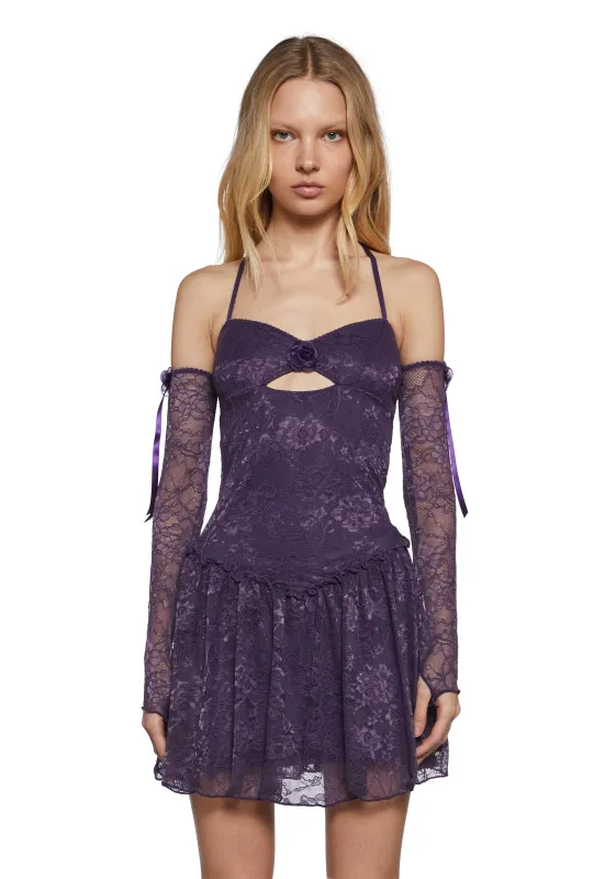 Chic Glamour Lace Dress And Gloves Set sold by Dolls Kill