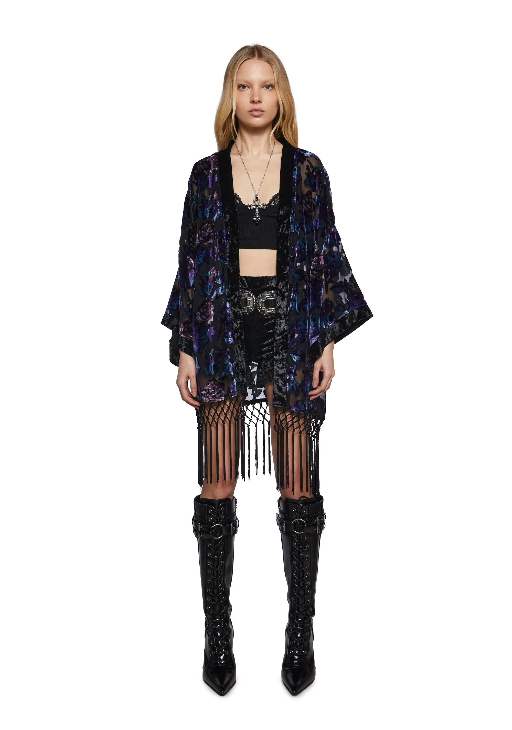 Befallen Romance Floral Kimono sold by Dolls Kill