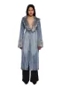 Off Beat Charm Denim Maxi Coat - Light Blue sold by Dolls Kill