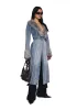 Off Beat Charm Denim Maxi Coat - Light Blue sold by Dolls Kill