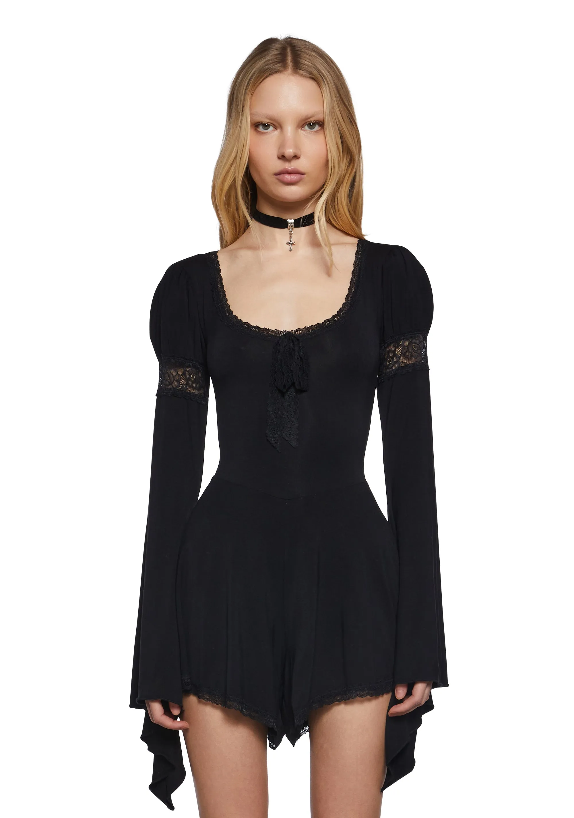 Haute Streak Knit Romper sold by Dolls Kill