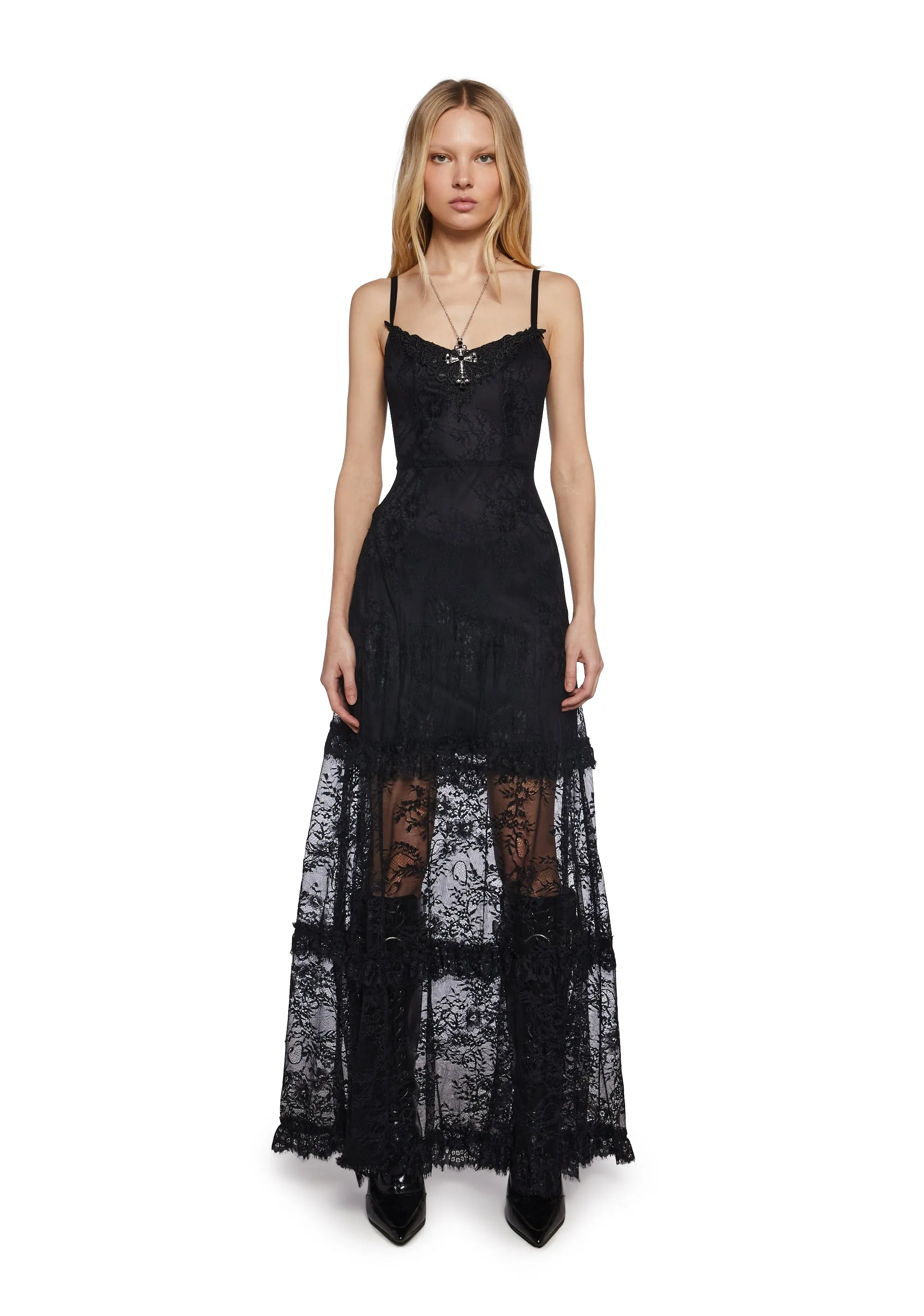 Temple Of Love Lace Maxi Dress sold by Dolls Kill