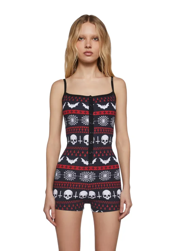 Spooky Loves Thermal Romper sold by Dolls Kill