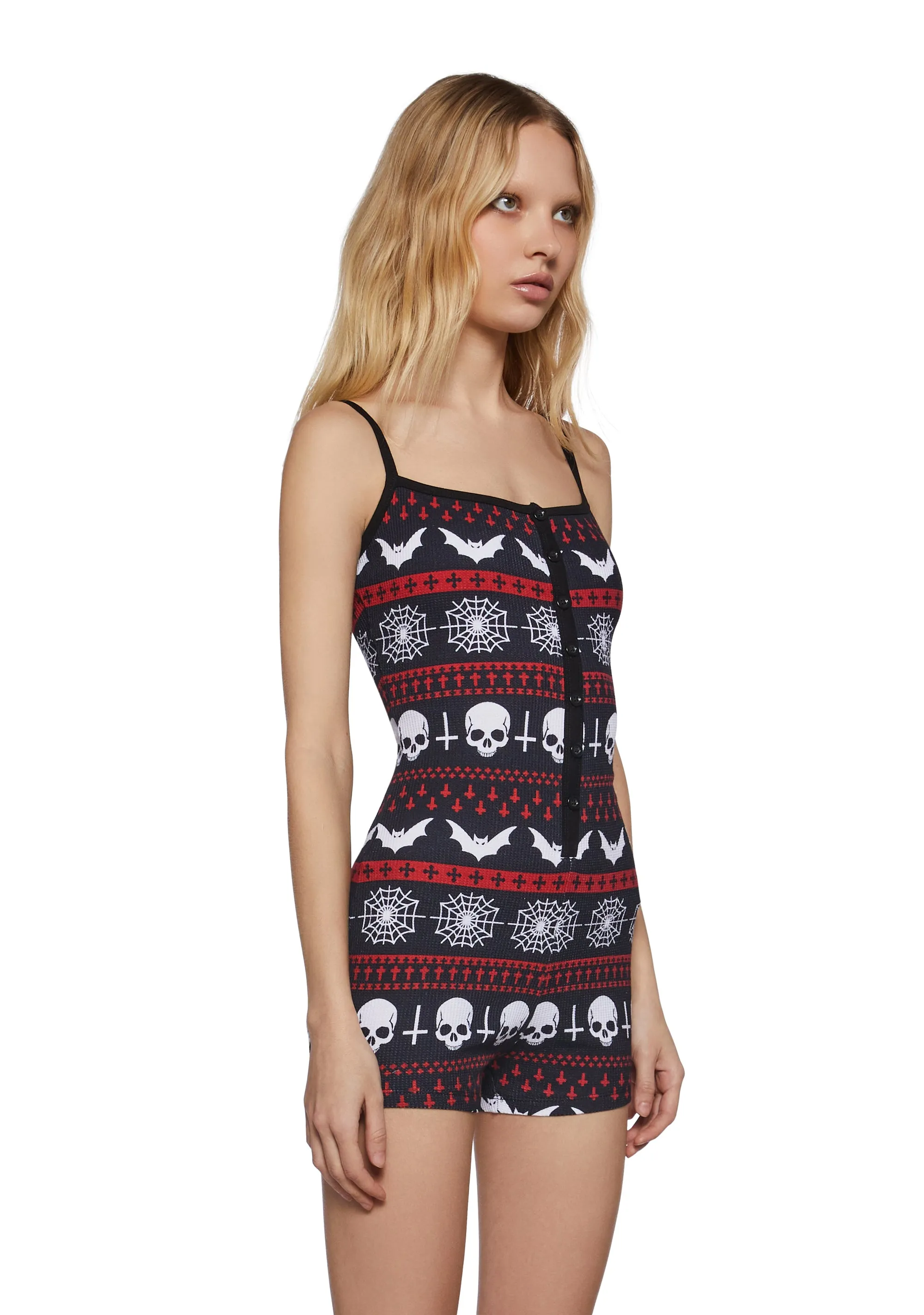 Spooky Loves Thermal Romper sold by Dolls Kill product image thumbnail 3