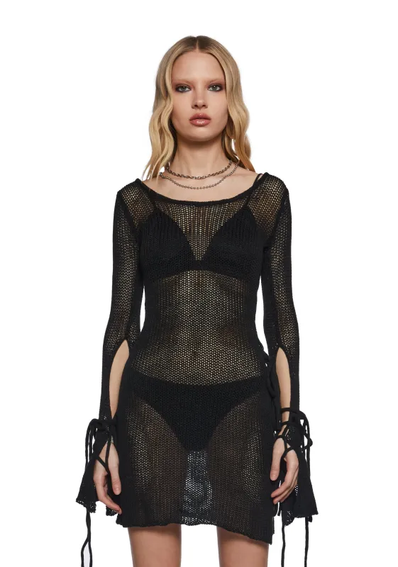 Chord Loose Knit Mini Dress sold by Dolls Kill