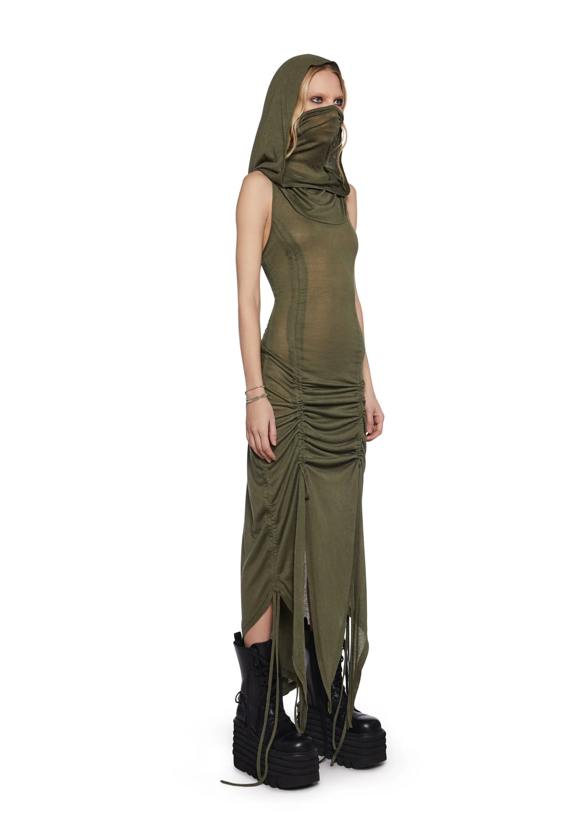Tempo Ruched Harness Dress - Green sold by Dolls Kill product image thumbnail 4