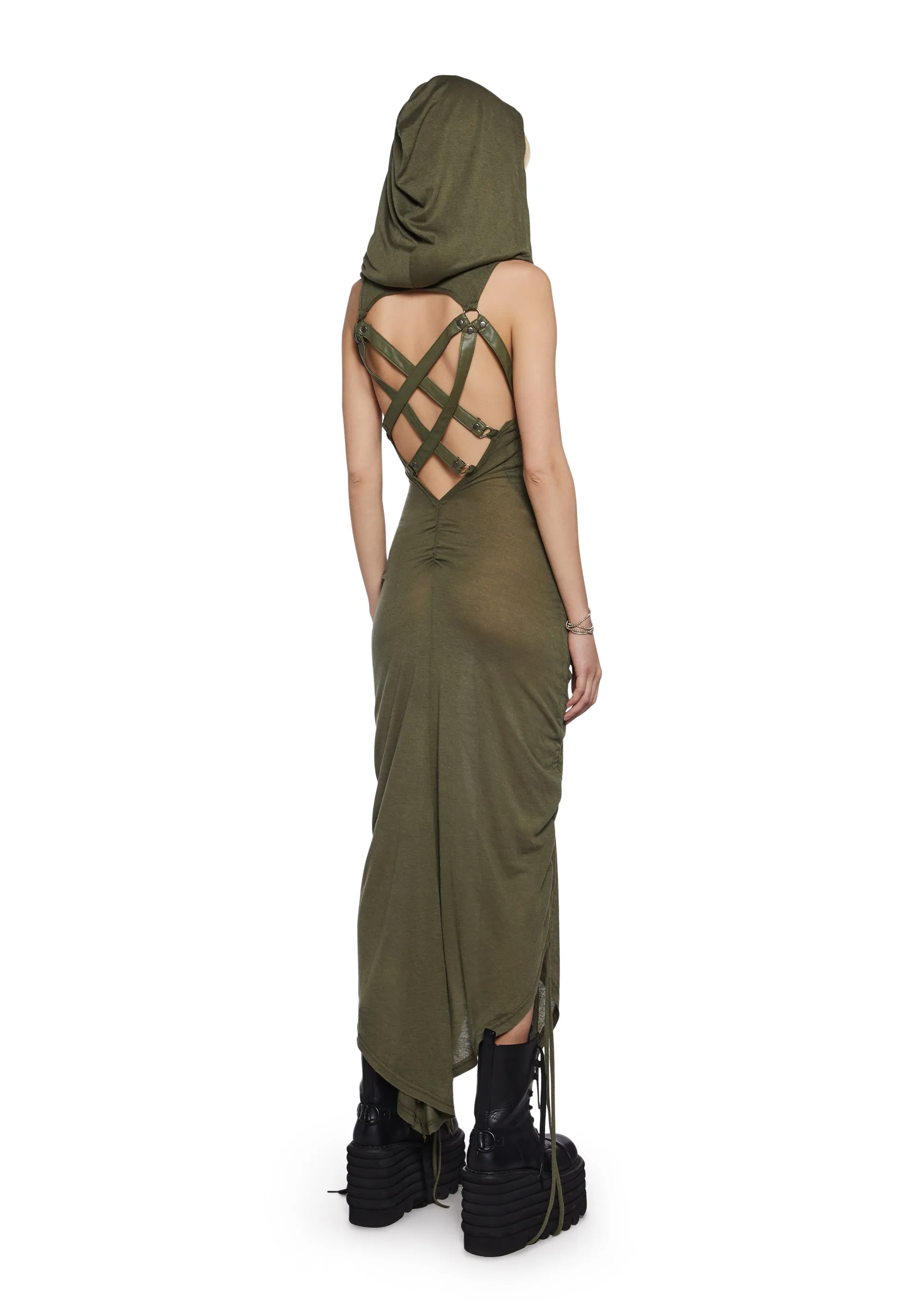 Tempo Ruched Harness Dress - Green sold by Dolls Kill product image thumbnail 5