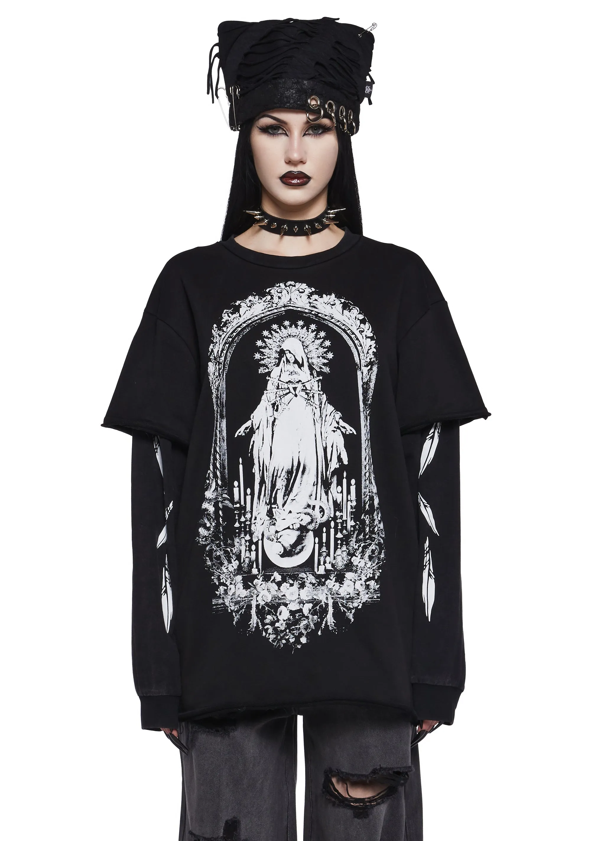 Sacred Sin Long Sleeve Tee sold by Dolls Kill