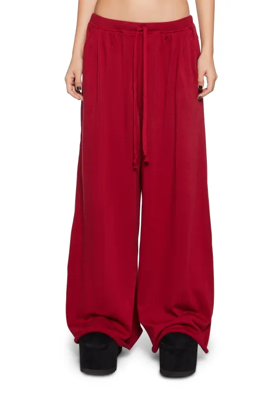 Be Alright Wide Leg Sweatpants sold by Dolls Kill
