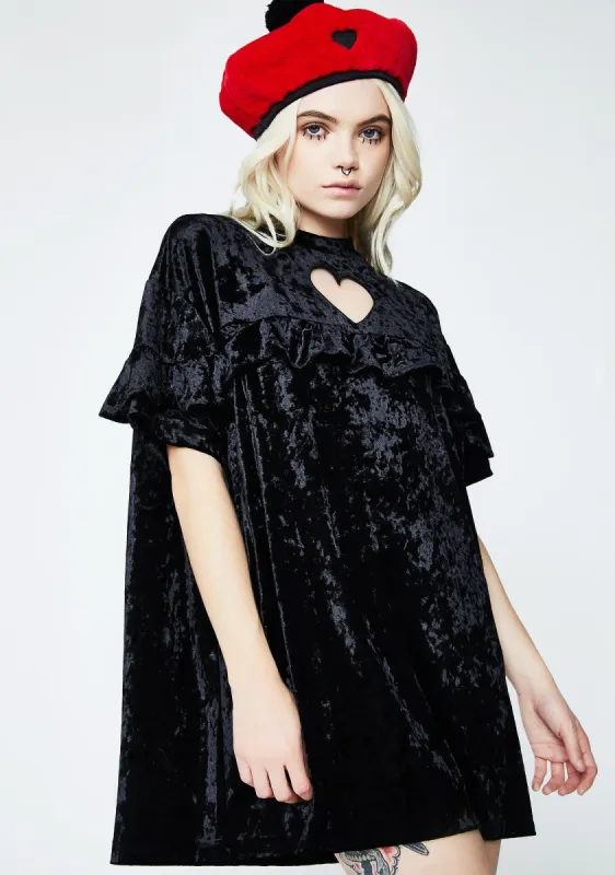Crushed Heart Frilly Tee sold by Dolls Kill