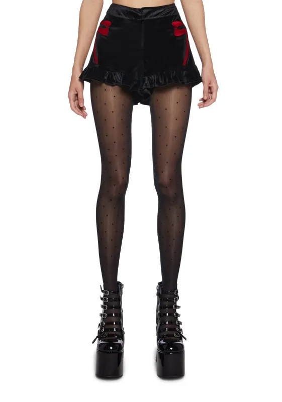 Present Me Velvet Shorts sold by Dolls Kill