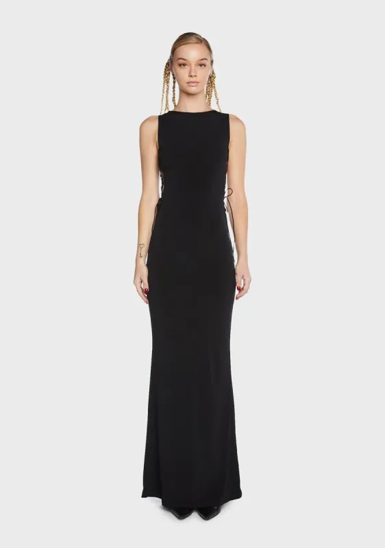 Lace Up Side Maxi Dress sold by Dolls Kill