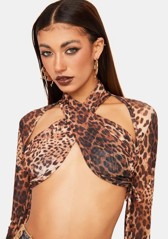 Scratch That Long Sleeve Crop Top sold by Dolls Kill