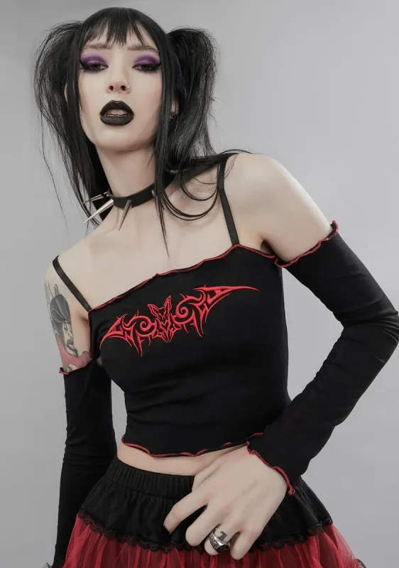 Life In Hell Off The Shoulder Top sold by Dolls Kill