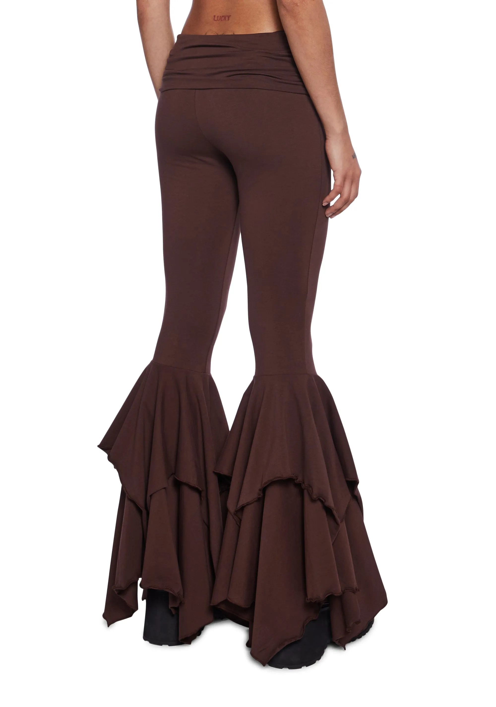 F Is For Fairies™ Flare Pants - Brown sold by Dolls Kill product image thumbnail 4