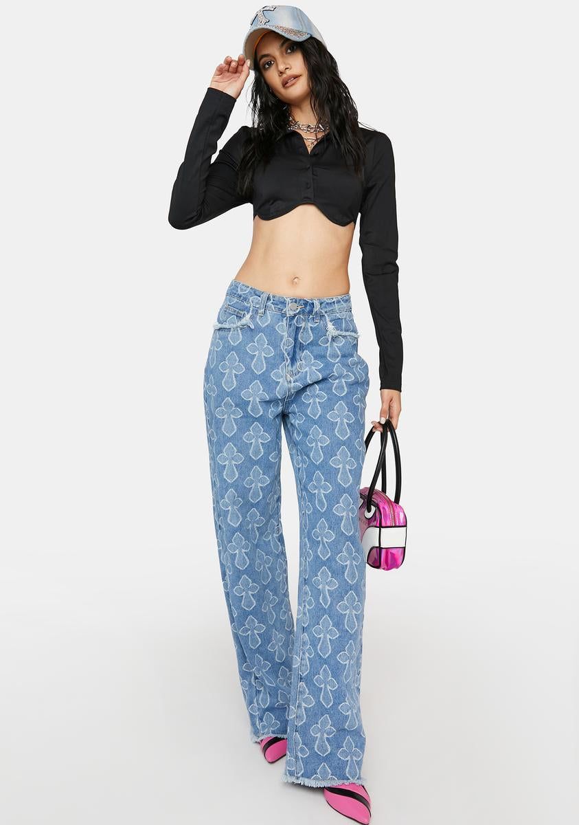 Noir Give 'Em Time Cropped Blouse sold by Dolls Kill product image thumbnail 3