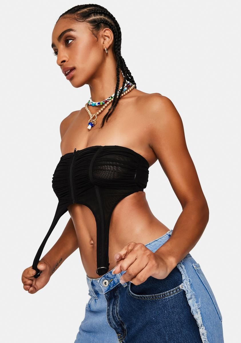 Down And Out Strappy Tube Top sold by Dolls Kill
