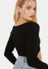 Total Babe Ribbed Long Sleeve Top sold by Dolls Kill