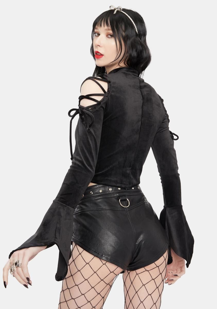 Night There You Were Flare Velvet Top sold by Dolls Kill product image thumbnail 4