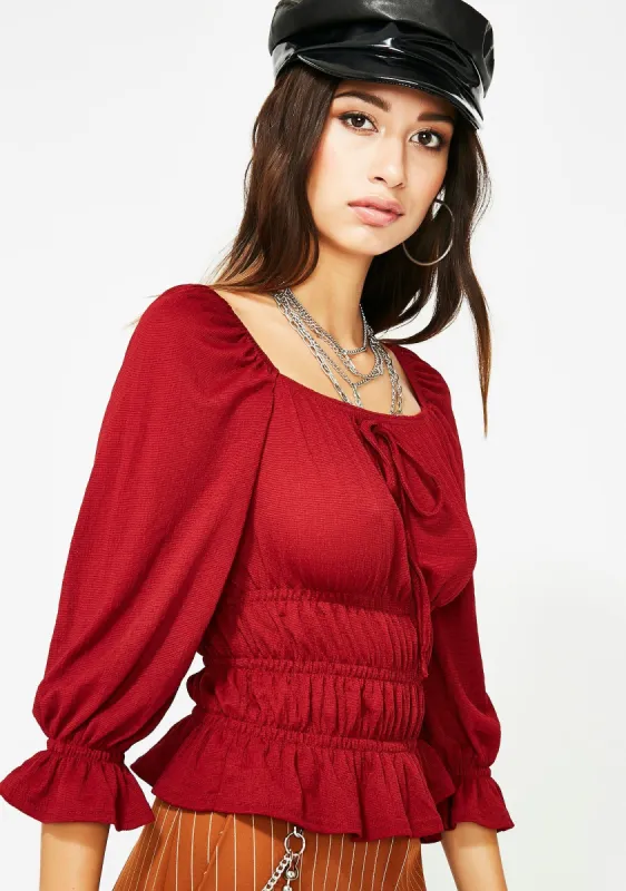 Breezy Babe Ruched Top sold by Dolls Kill