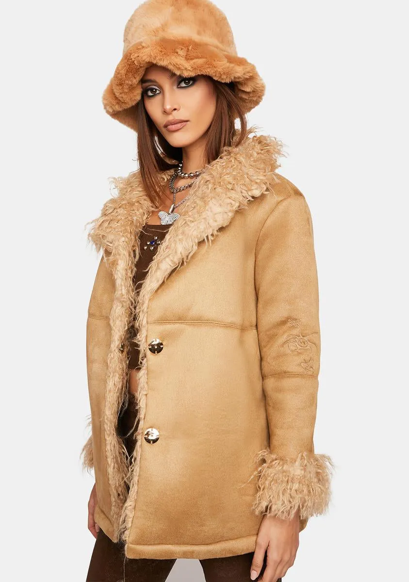 Brown Y2k Faux Fur Jacket sold by Dolls Kill product image thumbnail 2