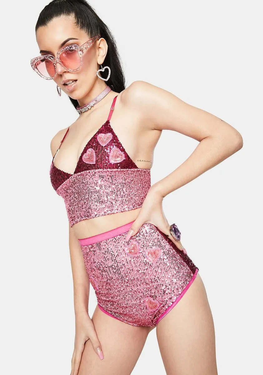 Sequin Heart High Waist Bottoms sold by Dolls Kill product image thumbnail 3