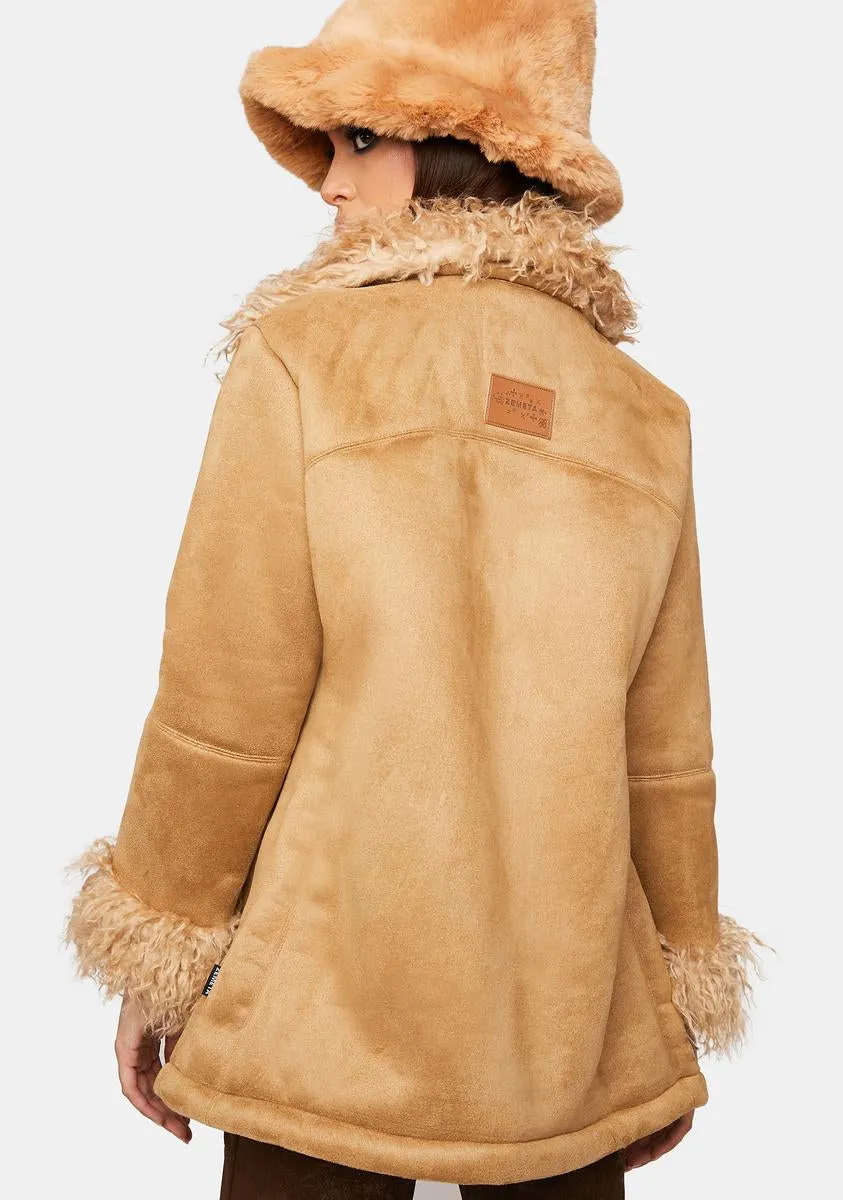 Brown Y2k Faux Fur Jacket sold by Dolls Kill product image thumbnail 4